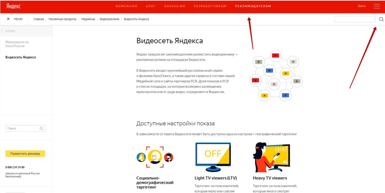 возможности видеосети Яндекс