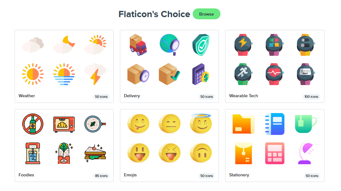 Примеры иконок с сервиса Flaticon