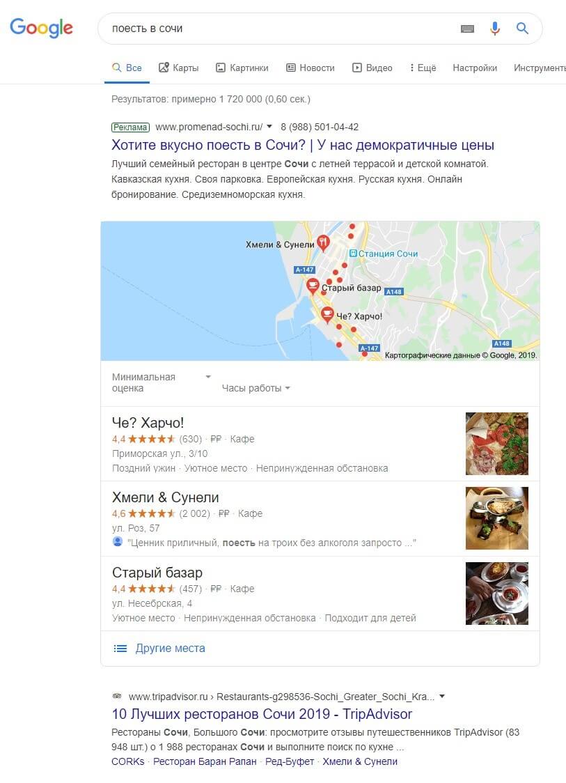 Продвижение с помощью Гугл.Карт